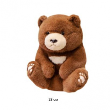 им Медведь арт. 18540-1-209 Коричневый сидит 6-палые следы 28 см в пак.