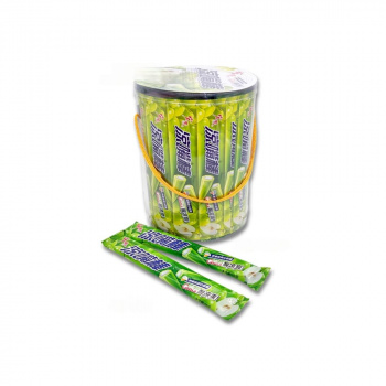 Конфета арт. 002152/002381-7 Жевательная Трубочка-тянучка с начинкой Яблоко 16 г 40 шт. в банке'*#