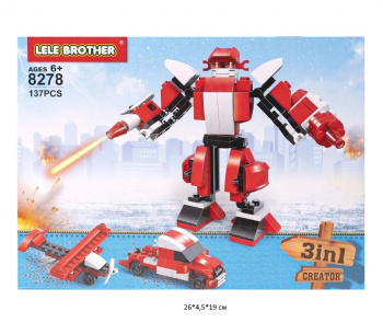Конструктор арт. 8278 Трансформер Робот 137 дет. 3 в 1 в кор.• Конструктор арт. 8278 Трансформер Робот 137 дет. 3 в 1 в кор.•