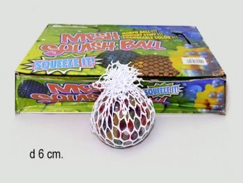 Мяч жид. арт. PP-21/69-104/5973-2 Цветные шарики в белой сетке (12 шт.) в кор.~•