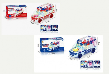 Машина на батар. арт. 6608-17B/18B Спецслужбы ассорти шестеренки вращение, свет, звук в кор.=