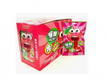 Конфета арт. 950185-3/950178-3 Кислая "Персик" 24 г 20 шт. в розовой кор.,;#