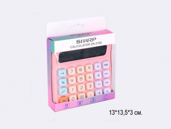 кц_Калькулятор настольный арт. ZN.2166 8 разрядов, двойное питание, цвета микс