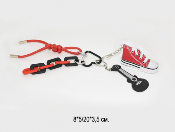 Брелок-подвеска арт. 4285-4-209 Кроссовок с гитарой 9 см 1 шт в пак. (12 шт.)