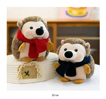 им Ежик арт. YE250914-1 В вязаном шарфе цвета микс 20 см в пак.)