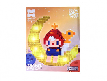 Конструктор арт. 85803-802 Микро Мальчик с птицей на луне 660 дет. в кор.