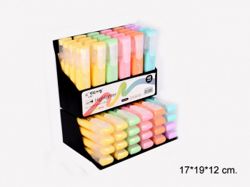 кц_Текстовыделитель арт. YL245013-48 Пастельные цвета микс, линия 1-5 мм (48 шт.) шоубокс