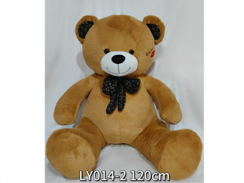 им Медведь арт. LY014-2 Коричневый с поцелуем на щеке 120 см в пак._