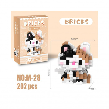 Конструктор арт. M-28-805 Микро Кошка трехцветная 173 дет. в кор.