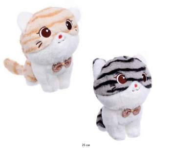 им большие глаза арт. 90223-14-3 Полосатая цвета микс с бантом-бабочкой 25 см в пак.)