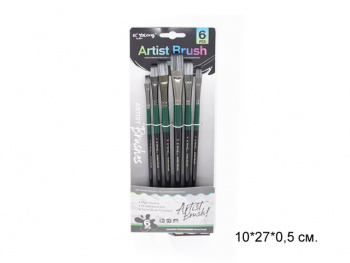 кц_Кисти арт. YL243708-2 Набор 6 шт. плоский квадрат на листе