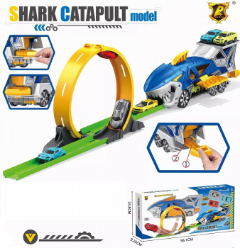 Автотрек арт. P934-A Акуломобиль с аксессуарами в кор. 58,1*9,3*24,8