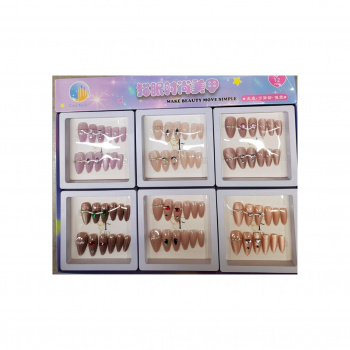 Набор для маникюра арт. 805197 Ногти накладные средние со стразами ассорти 1 шт. в кор. (12 шт.)