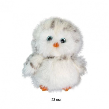 им Сова арт. 209060 Пушистый белый малыш 23 см в пак.