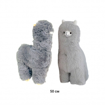 им Лама арт. 04359-1-209 Серая мохнатая стоит 50 см в пак.