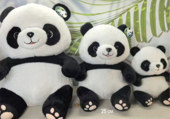 им Панда арт. УЕ250910-16 Сидит улыбается со светлыми следами 25 см в пак.)