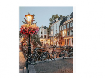 Картина по номерам арт. RA73516 Велосипеды на городском мосту 40*50 в кор.