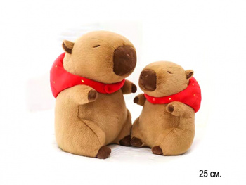 им Капибара арт. YP047P-25/YP046P-25 В шапке-ягодке сидит 25 см в пак._