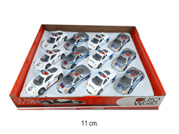 Модель металл. арт. 812-5B Полиция в ассортименте инерц. 9 см (12 шт.) шоубокс=