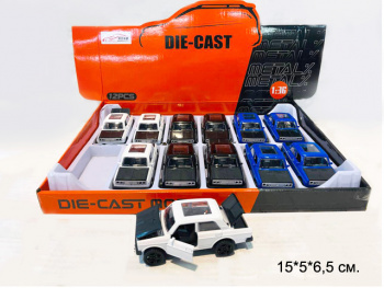 Модель металл. арт. SR-3626A ВАЗ классика цвета микс (12 шт.) шоубокс•