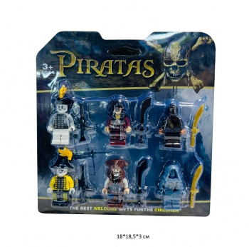 Конструктор арт. 22650 Пираты Фигурки Набор 6 шт. с оружием на листе)•