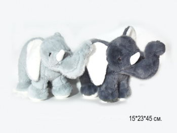 им Слон арт. 209195 Стоит с бивнями 23*45 см цвета микс в пак.