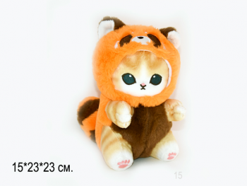 им Кошка арт. 209103 В костюме красной панды сидит 23 см в пак.