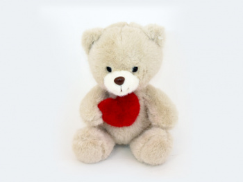 им Медведь арт. 3849/22 С сердцем цвета микс 25 см в пак.
