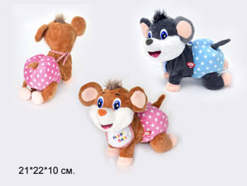 им Мышонок арт. 1439-4A Музыкальный ползает на бат. в пак.*/(12 шт./бл.6)